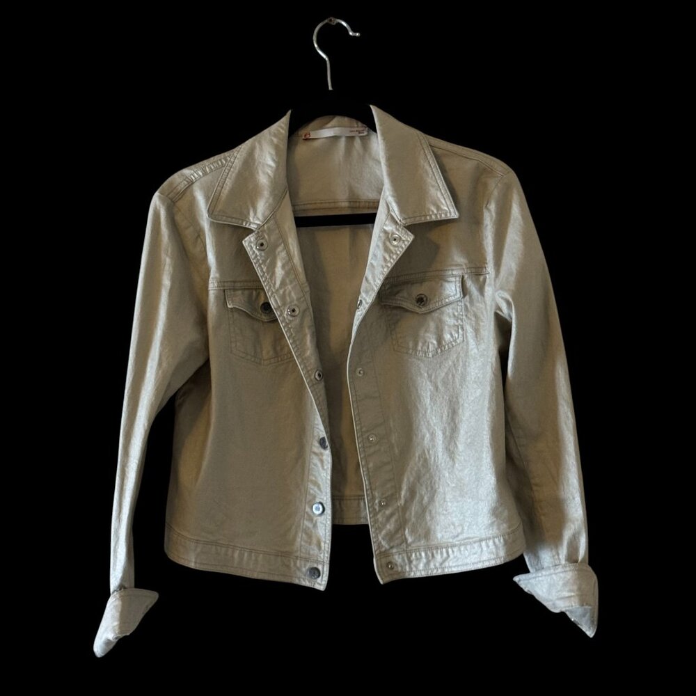 Laura Biagiotti Roma Beige Cropped Jacket Made in Italy Size 8